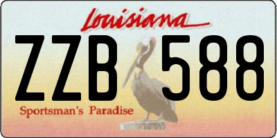 LA license plate ZZB588