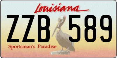 LA license plate ZZB589