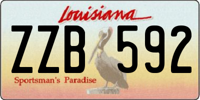 LA license plate ZZB592