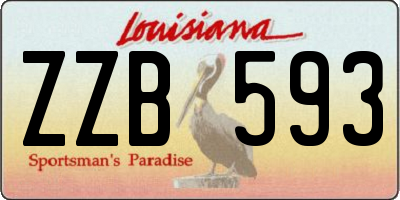 LA license plate ZZB593