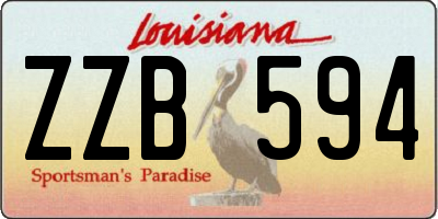 LA license plate ZZB594