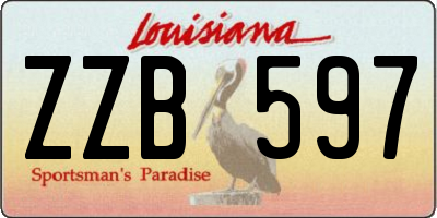 LA license plate ZZB597