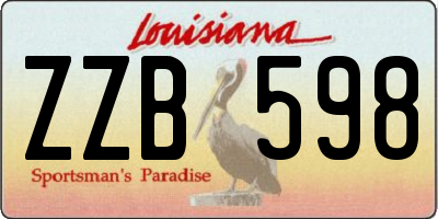 LA license plate ZZB598