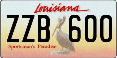 LA license plate ZZB600