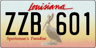 LA license plate ZZB601