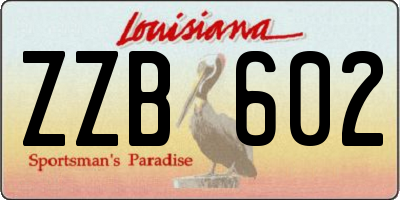 LA license plate ZZB602