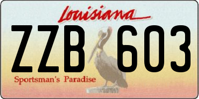 LA license plate ZZB603