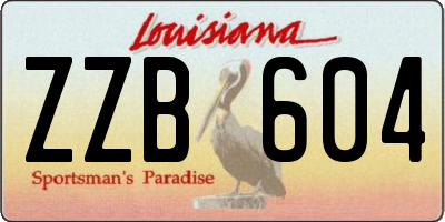 LA license plate ZZB604