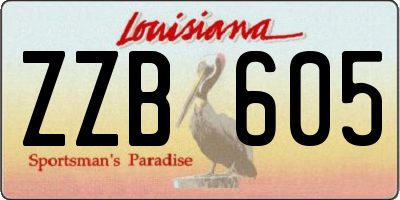 LA license plate ZZB605