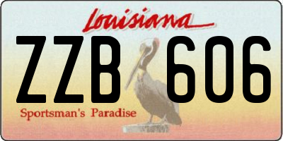 LA license plate ZZB606