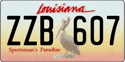 LA license plate ZZB607