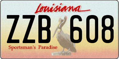 LA license plate ZZB608