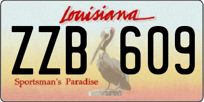 LA license plate ZZB609