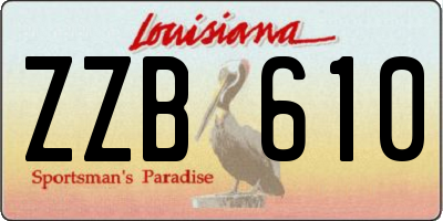 LA license plate ZZB610