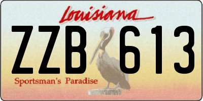 LA license plate ZZB613