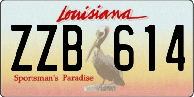 LA license plate ZZB614