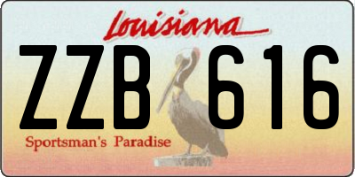 LA license plate ZZB616