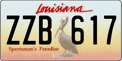 LA license plate ZZB617