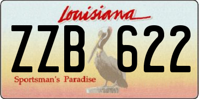 LA license plate ZZB622