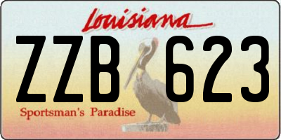 LA license plate ZZB623