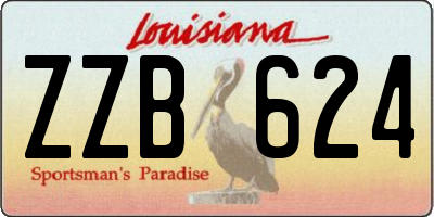 LA license plate ZZB624