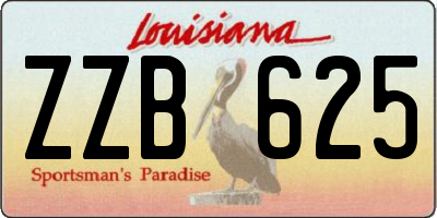 LA license plate ZZB625