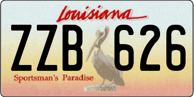 LA license plate ZZB626