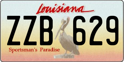 LA license plate ZZB629
