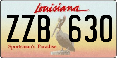 LA license plate ZZB630