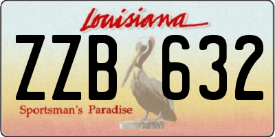 LA license plate ZZB632