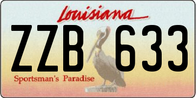 LA license plate ZZB633