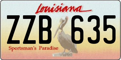 LA license plate ZZB635