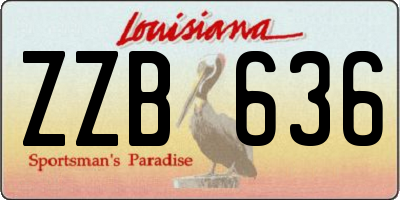 LA license plate ZZB636