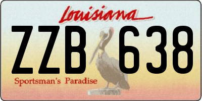 LA license plate ZZB638