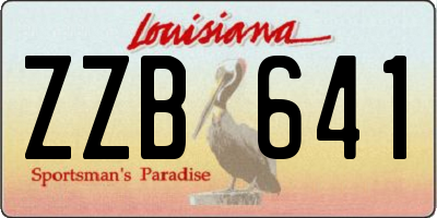 LA license plate ZZB641