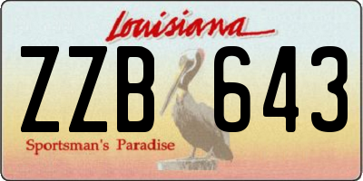 LA license plate ZZB643