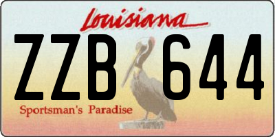 LA license plate ZZB644