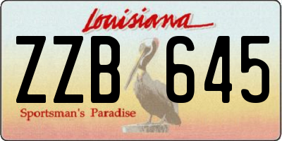 LA license plate ZZB645