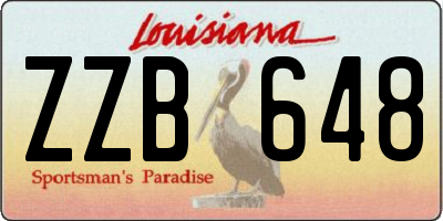 LA license plate ZZB648