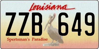 LA license plate ZZB649