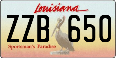 LA license plate ZZB650