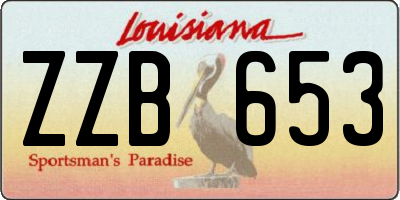 LA license plate ZZB653