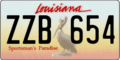 LA license plate ZZB654