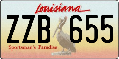 LA license plate ZZB655