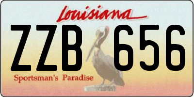 LA license plate ZZB656