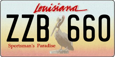 LA license plate ZZB660