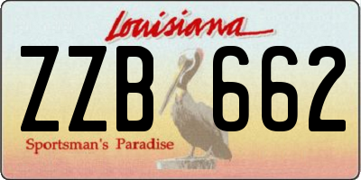 LA license plate ZZB662