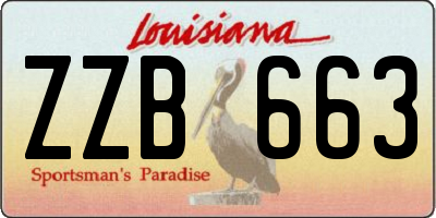 LA license plate ZZB663