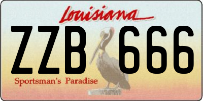 LA license plate ZZB666