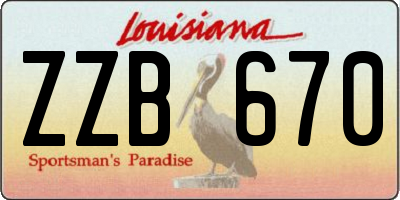 LA license plate ZZB670